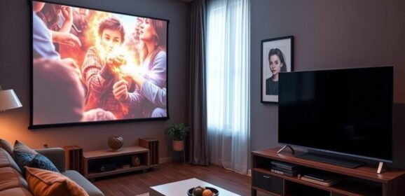 Projektor czy telewizor w małym salonie: jak wybrać między dużym ekranem a wygodą codziennego oglądania